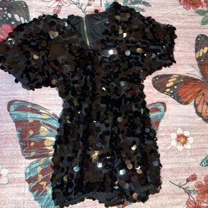 Endless Rose Black Sequin Embellished Top